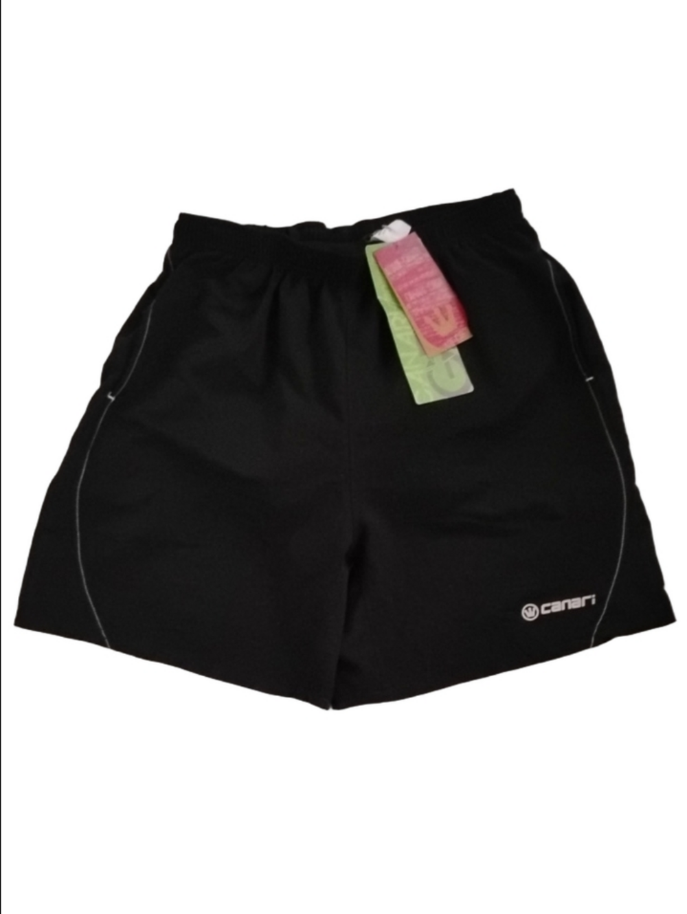 Canari Black Men’s Gel Padded Bike Shorts with Reflective Trim